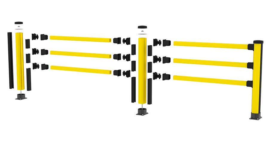Essential pedestrian with three rails exploded