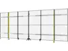 Porte coulissante double sans rail avec fermeture centrale