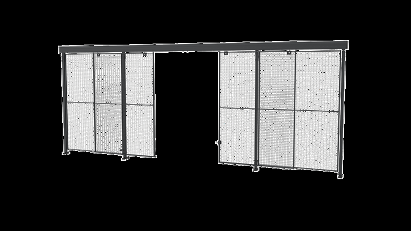 Porte coulissante simple avec fermeture centrale