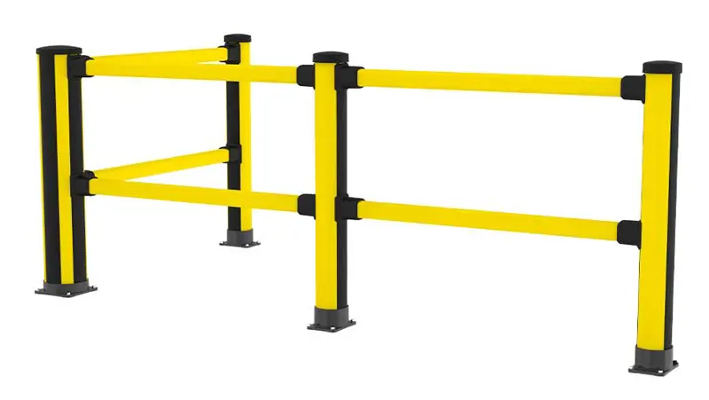 Black and yellow Essential Pedestrian with two rails corner configuration