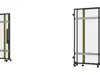open sliding door for machine guarding, without rail and with plastic panels