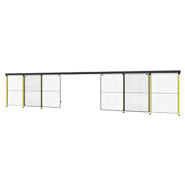 Porte coulissante avec ouverture centrale